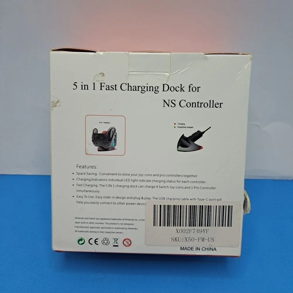 Beboncool‎ Charging Dock 5 In 1 Nintendo Switch Joy Con Pro Controller Stand NEW